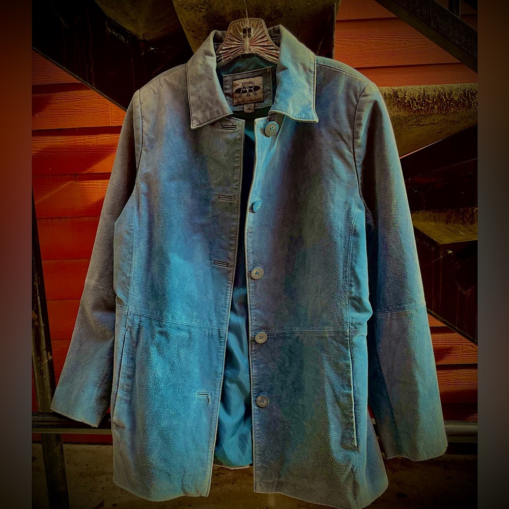 Blue leather vintage jacket